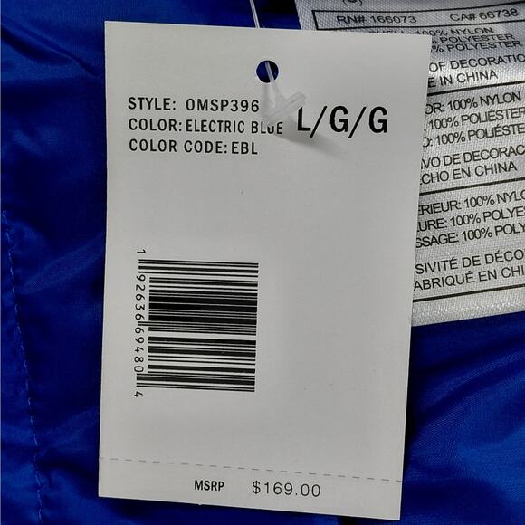 Spyder Mens Large Hooded Jacket Electric Blue Packable ThermoWeb Water Resistant - Picture 12 of 16